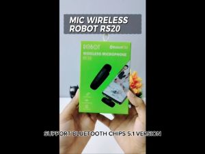 ROBOT RS20 Mic Wireless Microphone Bluetooth 5.1 Clip On HP Type C ORI Connector Portable Audio Video