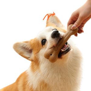 New Pet Dog Chewing Toy Teething Cleaning Stick Fun Pine Wood Antler Bone Bamboo Shoot Shape Chewing Dog Interactive Game