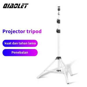 QIAOLET Proyektor Tripod 1.7m Braket Lantai Rumah Tangga Teleskopik Lipat Portabel Universal Stand Segitiga Berdiri Dengan Kepala
