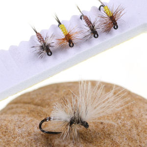 6 Cái # 20 Mồi Câu Ruồi Khô Không Ngạnh Mayfly Midge Emerger & CDC Parachute Với Lông Gà Trống Mồi Côn Trùng Dành Cho Câu Cá Hồi Cá Xám Cá Rô