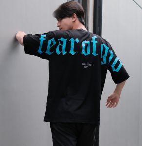 KAOS OVERSIZE PRIA KWALITAS PREMIUM BLUE ICE FOG BAHAN KATUN COMBAD 24S WARNA HITAM SABLON PLASTISOL