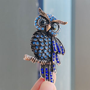 Brooch Trendy Blue Owl Womens Accessories Outlets Clearing Sale Jewelry Fabric DIY Finished Products Camera Bag