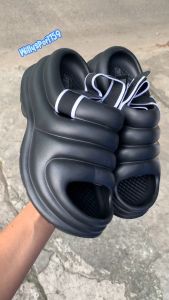 Sendal Tinggi Wanita 2024 Jelly Import Ringan Sol Tebal Motif Wedges Tali Belakang