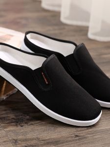 Giày Vải Bắc Kinh Mùa Hè Đế Dày Thường Ngày Thoáng Khí Đa Năng Giày Bệt Không Có Gót Nửa Đế Cho Nam
