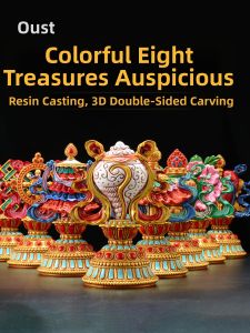 OSITE | Intricate Painted Indoor Auspicious Eight Symbols Figurines