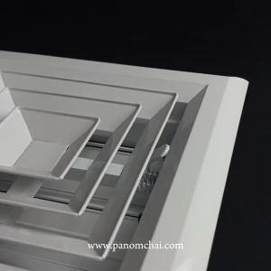 [PSC พนมชัย ซัพพลาย] ส่งจากไทย! ช่องระบายอากาศ หัวจ่ายแอร์ กริลแอร์ 4 ทิศทาง SQUARE CEILING DIFFUSER WITH DAMPER WITH COLOUR 10inch  X 10inch สีขาว (ขนาดช่องเจาะ)