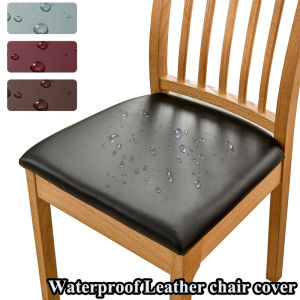PU Leather Seat Covers for Chairs Stretch Waterproof Kitchen Dining Restaurant Wedding Party Extendable Cushion