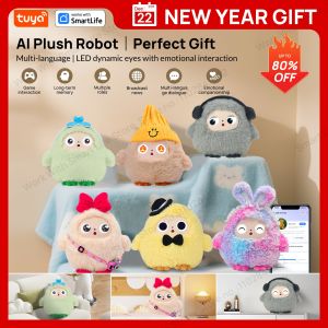 AI Plush Toy W/Smart Voice&LED EyesInteractive Companion for Kid/AdultGift-ReadyRechargeable E-Pet open up fun life W/Tuya App