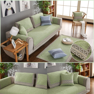 Sofa Cover Couch Cover Cotton Woven Non Slip Seat Protector Corner L Shape Living Room Washable