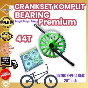 ( CRANK BMX 44T KOMPLIT ) Rotel Crankset Gir Gear Depan Sepeda BMX Engkol Langsung BB Cup Bearing