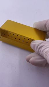 30 Holes Dental Disinfection Sterilizer Case FG RA Bur Burs Endo Files Holder For Burs Dental Instrument Autoclave Aluminum box