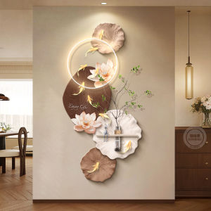 RUIBAHAO | Chinese Antique Style Foyer Decorative Wall Art with Koi Fish 9 Carp Pattern