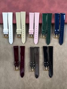 langley | Glossy Leather Watch Strap for Women Men Watch Band 12mm 14mm 16mm 18mm 20mm 22mm Soft Slim Wristband Universal Replace Bracelet