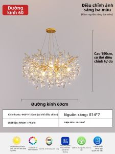 Đèn chùm hiện đại đơn giản sang trọng