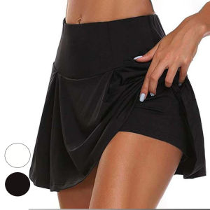 Solid Color Yoga Shorts Women Fashion Sports Fitness Double-layer High Waist Loose Beach Skirts Casual 2colors Shorts