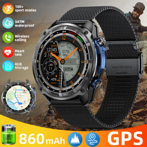 LIGE 860mAh Outdoor Sports Fitness Flashlight Smart Watch 2025 New GPS AMOLED Men Bluetooth Call 3ATM Waterproof Smartwatch
