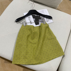 High Waist A-Line Skirt for Women Casual Summer Style Vintage Polka Dot Printed Short Length Plus Size Work Clothing