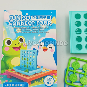 TAIYO Fun 3D Connect Four Game Edukasi Sambung Warna Permainan Asah Otak Spasial Seru Mainan Anak