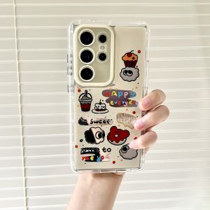 เคสโทรศัพท์ Samsung S25 Ultra ขอบนุ่ม หลังคาแข็ง กระจกฟองน้ำ ป้องกันการตกหล่น ดีไซน์น่ารัก สไตล์หรูหรา เข้ากันได้กับรุ่น S24 plus S23U A55