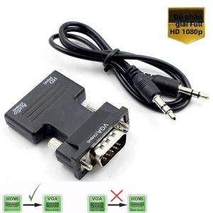 Full HD 1080P HDMI-Tương Thích Với Bộ Chuyển Đổi VGA Bộ Chuyển Đổi Âm Thanh Nam Sang Nữ Cho Máy Tính Laptop HD Màn Hình Máy Chiếu