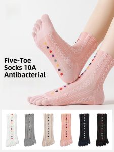 MiiOW | Womens Five-Finger Socks Breathable Sweat Absorbent Antibacterial Anti-Odor Mid-Calf Pure Cotton Polyester Blend Summer New Arrival