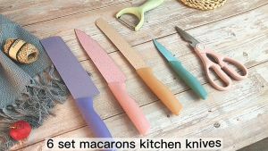 Kitchen Knife Set Sharp Kitchen Knives Corrugated Stainless Steel Chef Knife Bread Knife Cleaver Scissors for Kitchen ER-0278
