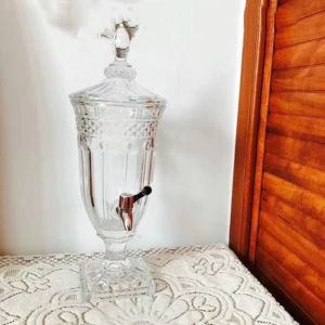【Local inventory】Bestseller 2025 Tower beer dispenser- European retro glass 2 liter 3 with faucet hotel home buffet commercial juice