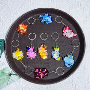 1PC/9PCS Acrylic keychains featuring Eevee and its evolutionary forms from the Pokémon series