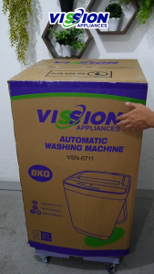 VISSION 8KG Top Load Fully Automatic Washing Machine VSN-6711 - Smart Fault Checking and Digital Time Control.