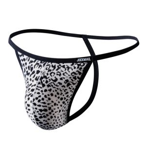 JOCKMAIL | Mens Leopard Pattern Seamless Ultra Thin Elastic T-back Brief