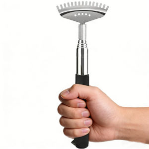 5-Section Telescopic Back Scratcher – Concave/Convex Grip 15-Rake Stainless Steel Portable Massager Great Birthday & Christma