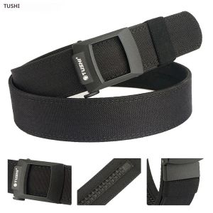 TUSHI ใหม่เข็มขัดยุทธวิธีหัวเข็มขัดโลหะปรับเข็มขัดทหารแข็ง Heavy Duty ทนทาน RATCHET เข็มขัดไนลอน IPSC อุปกรณ์เสริม