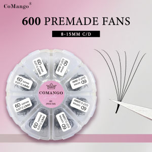 CoMango 600 Fans Sharp Narrow Stem Eyelashes Extension 3D to 16D Premade Volume Fans Loose Pointy Base Russian Volume Lashes