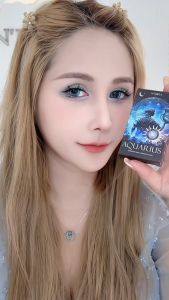 Lens xanh có độ cận 0-8 Aquarius NRosa cho mắt thở cao cấp Angel Eyes phân phối kính giãn tròng xanh có viền chất liệu MPC cho mắt thở thích hợp đi chơi đi tiệc