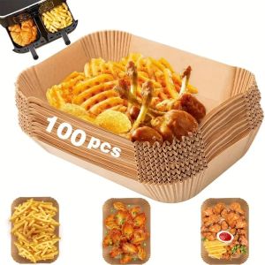 Square Air Fryer LinersFood Grade Non-Stick Disposable Parchment Paper for Baking Roasting Oil-Proof Heat Resistant Kitchen