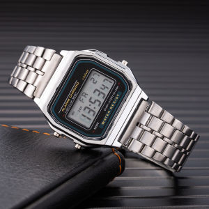 Stainless Steel LED Digital Watches for Men Gold Sliver Luxury Electronic Watch Fashion Business Mens Watch Relogios Masculino