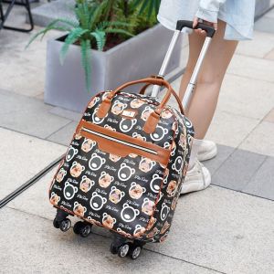 Travel Bag Womens Large Capacity Waterproof Business Traveling Luggage Bag Satchel Long and Short Distance Travel Bag Universal Wheel Boarding Trolley Bag