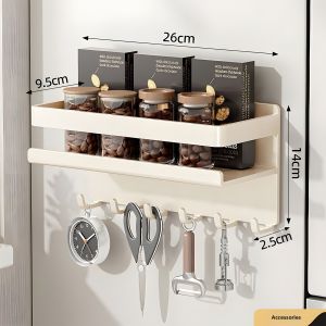 MADASHUAI | Kitchen Magnetic Spice Organizer Refrigerator Mounted Storage Rack