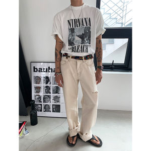 DAVID&ME | American Style Printed Round Neck Trendy Loose T-Shirt