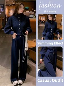 NUANPING | Style Blue Corduroy Leisure Wear Set For Women