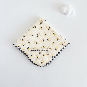 Japanese Style Floral Pure Cotton Kitchen Towel Handkerchief Absorbent Small Square Dish Towel Cleaning Cloth for Kitchen