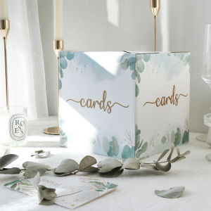 Wedding card box paper eucalyptus novel style portable suitable for weddings event decorations etcstorage of event money