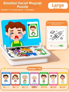 STARRY ARK | Educational Magnetic Puzzle for Children Aged 3-6 Cognitive Emotion & Facial Feature Recognition Toy