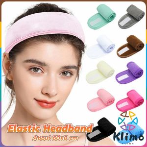 KLIMO Womens Adjustable Elastic Headband Velcro Facial Wash Headband Thick And Long Cloth
