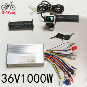 36V 1000W Ebike Brushless DC motor 2-mode Controller With LockPower LED display Speed Rotary Throttle For Electric Scooter Bike