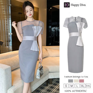 Happy Diva เดรสสตรี สไตล์ เทา แบบแคชชวล ไซส์เรียวกระชับ รุ่น 50821