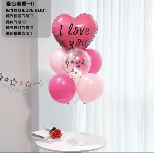 Baloon Paper Heart Love Decorative Balloons for Valentines Day Table Decoration Pink Black Color Pure Color Heart Shape Balloons