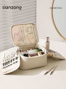 Large Capacity Travel Cosmetic Bag Womens Jewelry Storage Pouch Handbag Organizer Fashionable Nylon Cube Shaped Bag