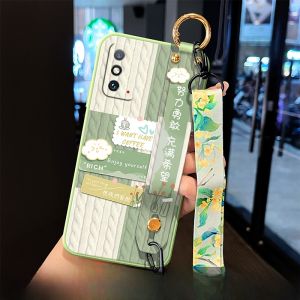 Honor X30MAX Silicone Phone Case with Lanyard Womens Crossbody Strap Soft TPU Stand Protector for Huawei Honor V30 Drop Resistance