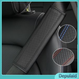 1/2 Pcs Alas Jok Mobil Cover Seat Belt Leather PU Sarung Seat Belt Mobil Polos Seat Belt Shoulder